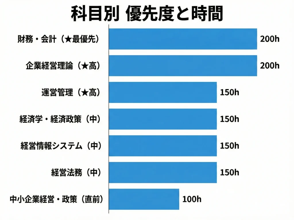 科目別の勉強時間配分