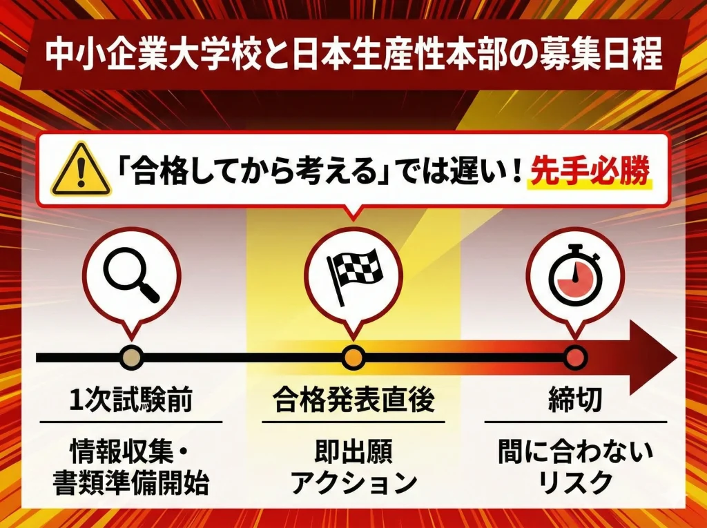 中小企業大学校と日本生産性本部の募集日程
