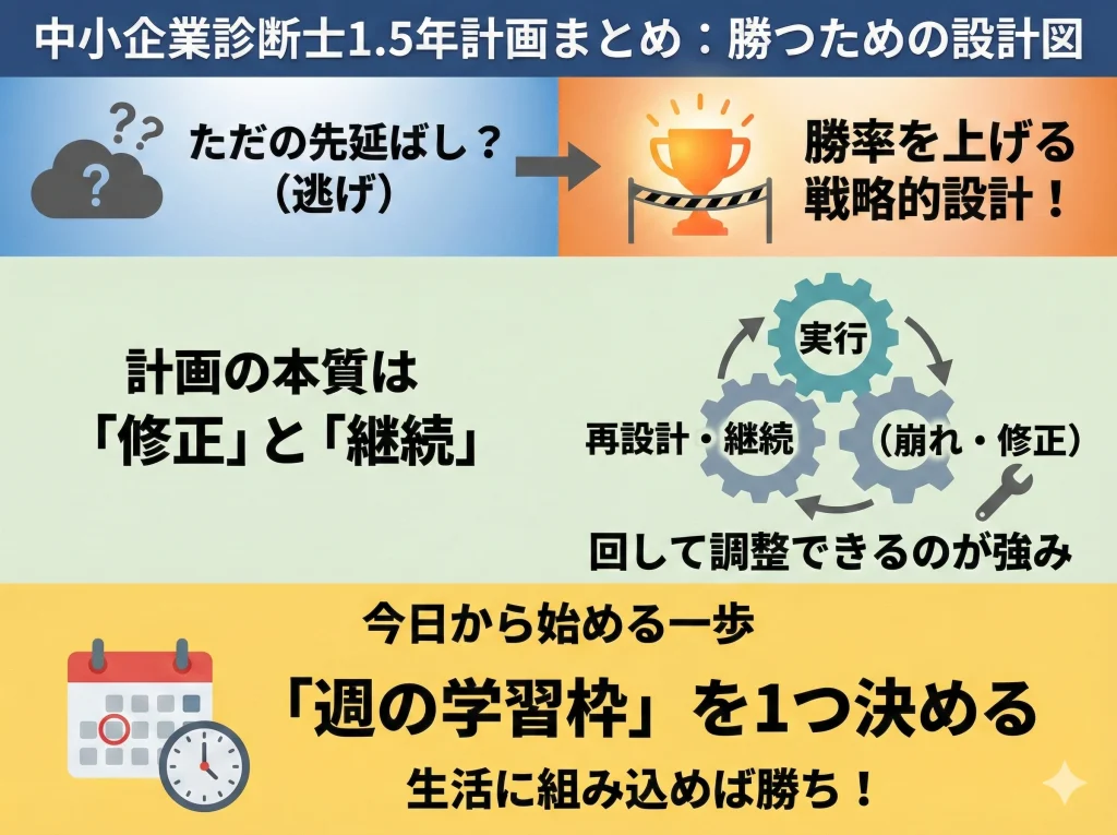 中小企業診断士の1.5年計画まとめ
