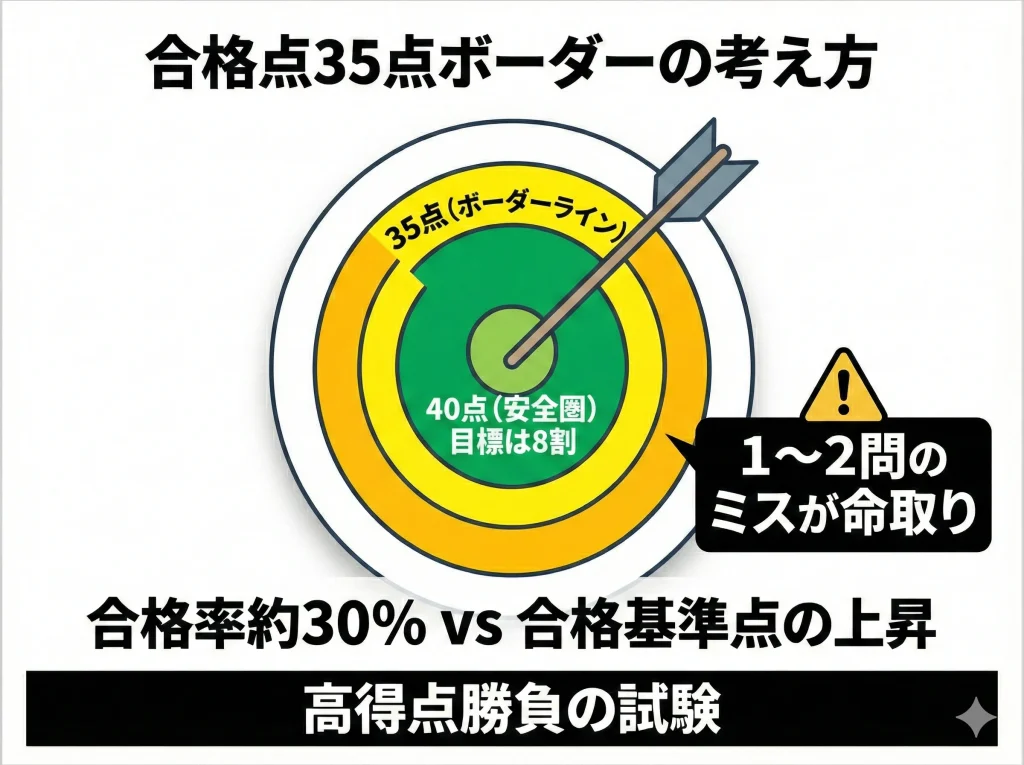 合格点35点ボーダー
