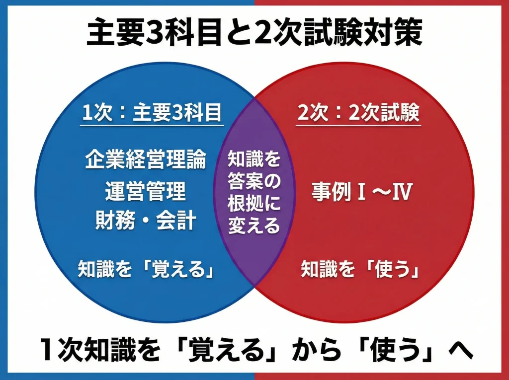 主要3科目と2次試験対策