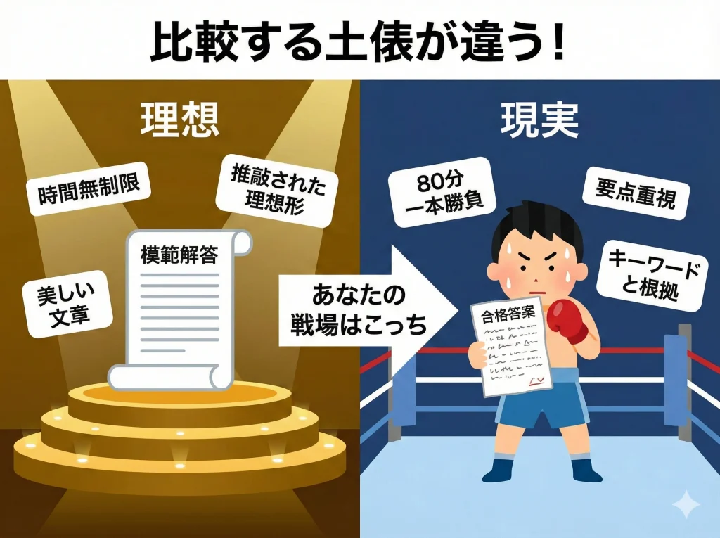 模範解答との比較で絶望