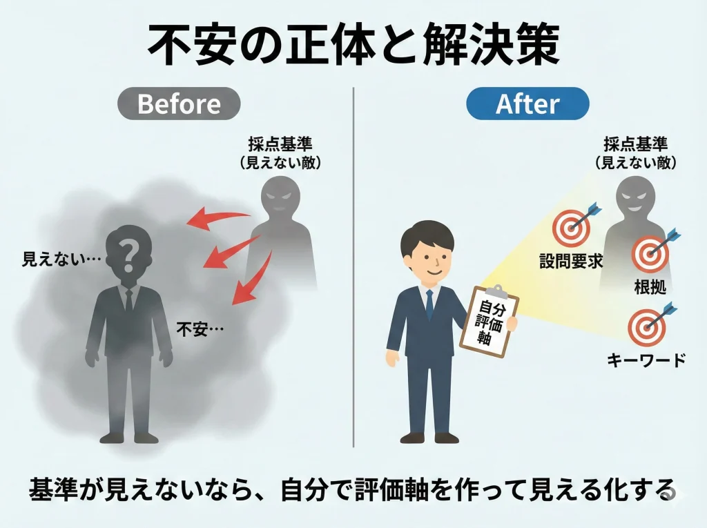 採点基準が非公開の不安