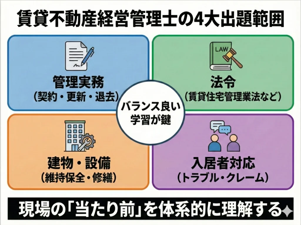 賃貸不動産経営管理士の出題範囲