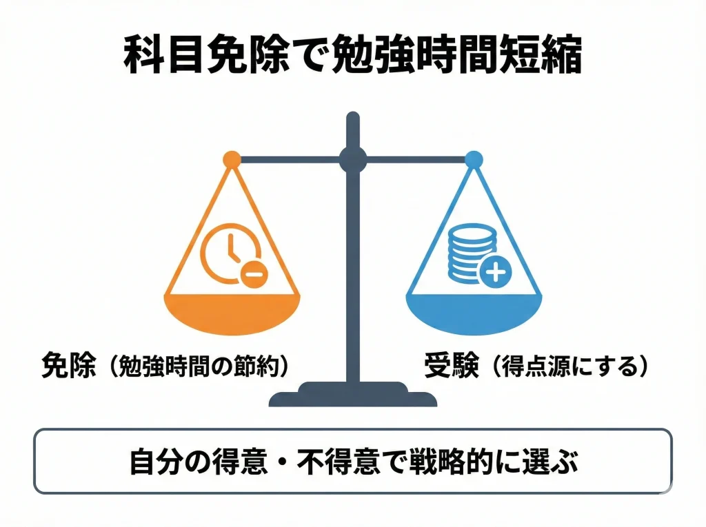 科目免除で勉強時間短縮