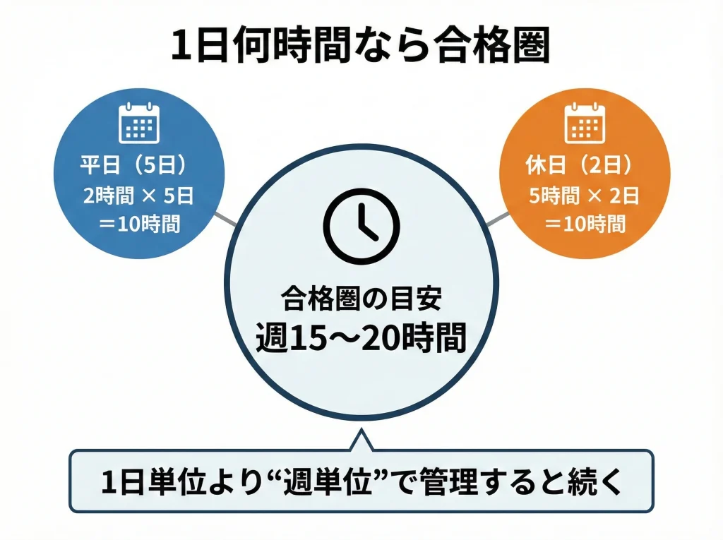1日何時間なら合格圏