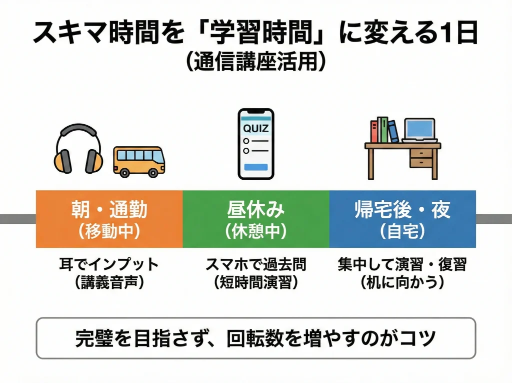通信講座で勉強時間短縮