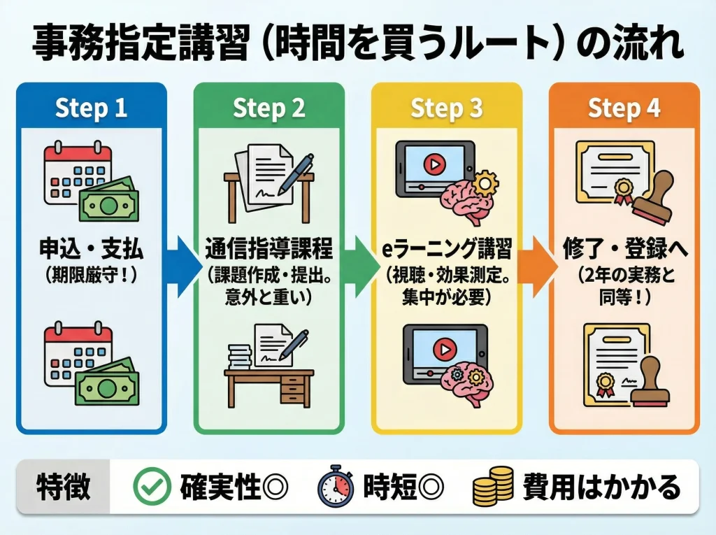 事務指定講習の費用と日程