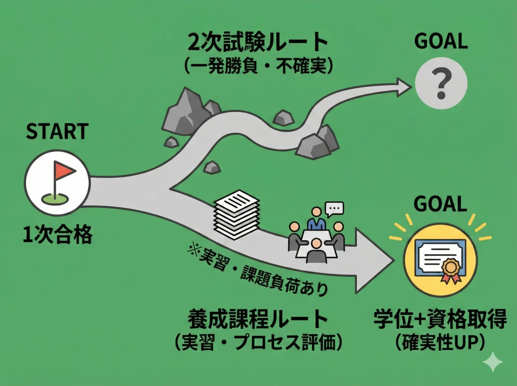 登録養成課程で2次免除