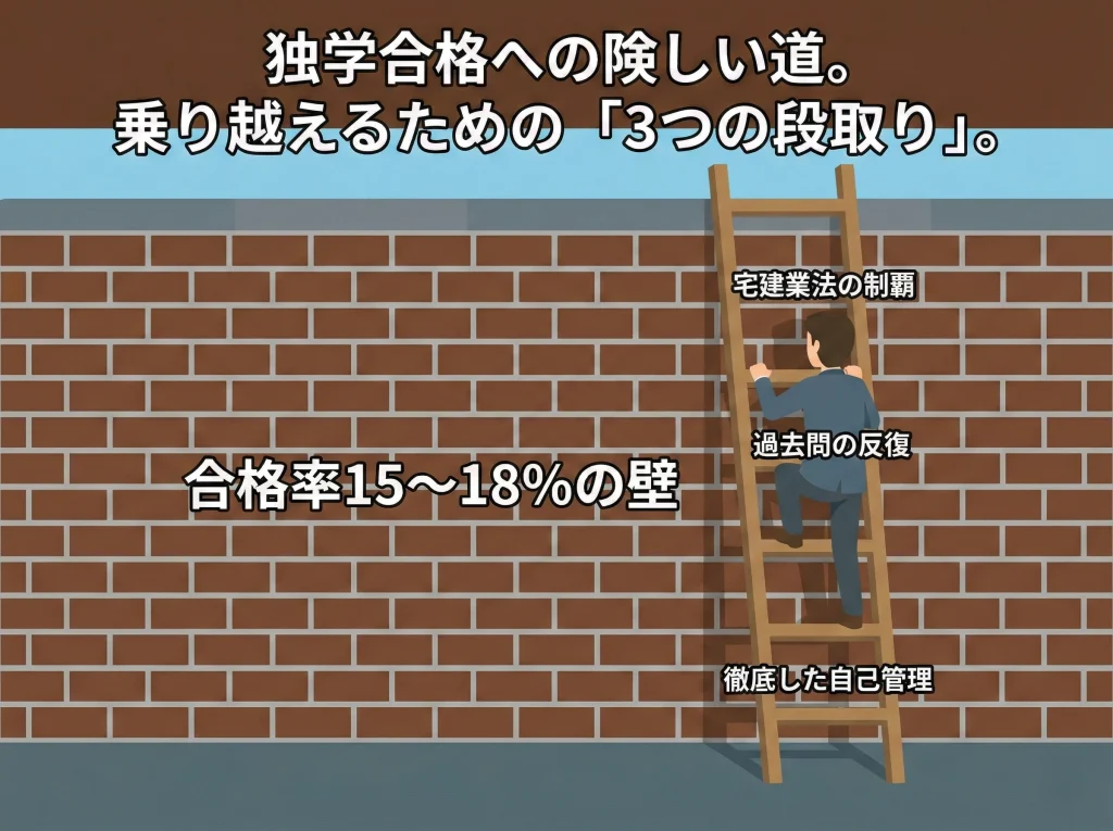 独学と難易度、合格率の壁