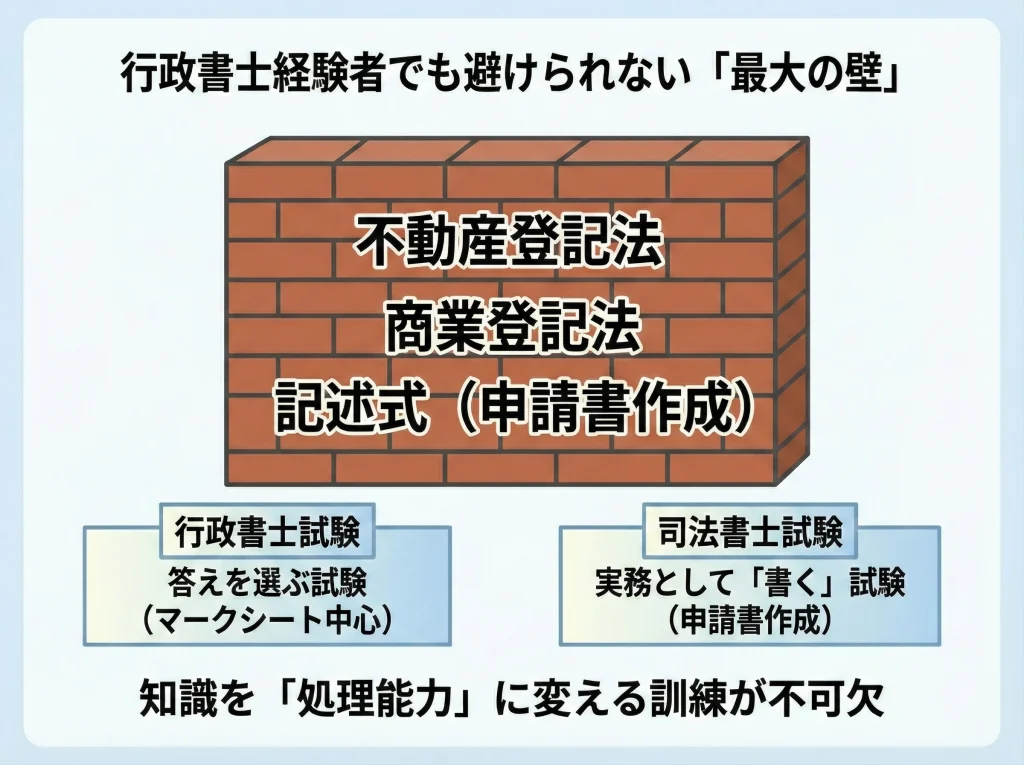 登記法と記述式が最大の壁