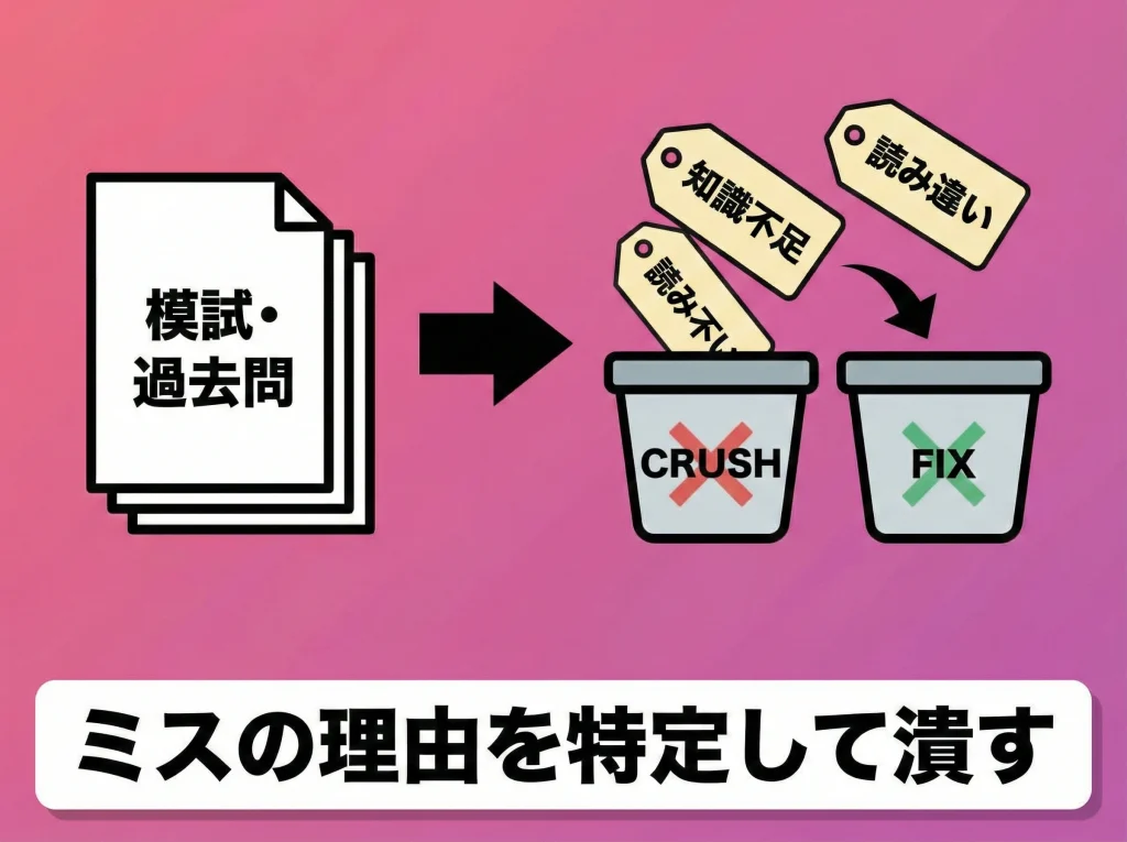 模試と過去問で弱点を潰す