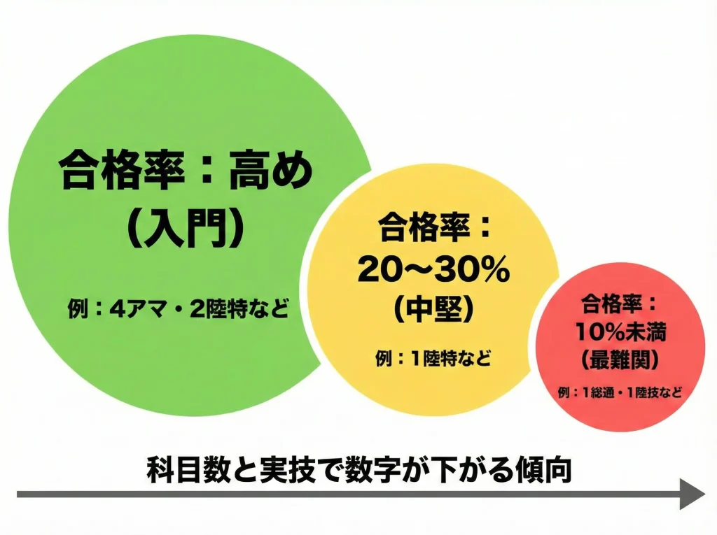 合格率で見る資格難易度