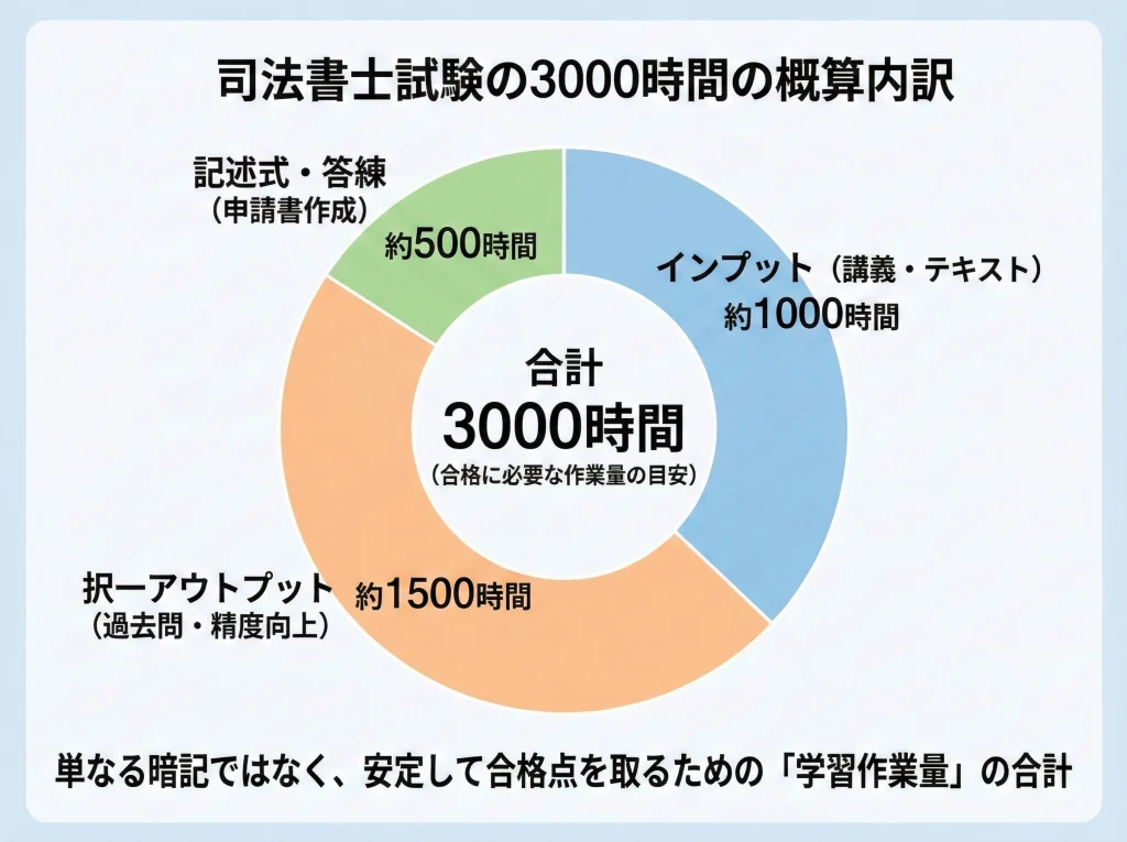 司法書士の勉強時間3000時間