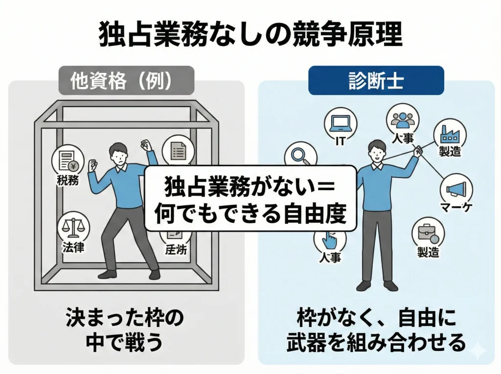 独占業務なしの競争原理