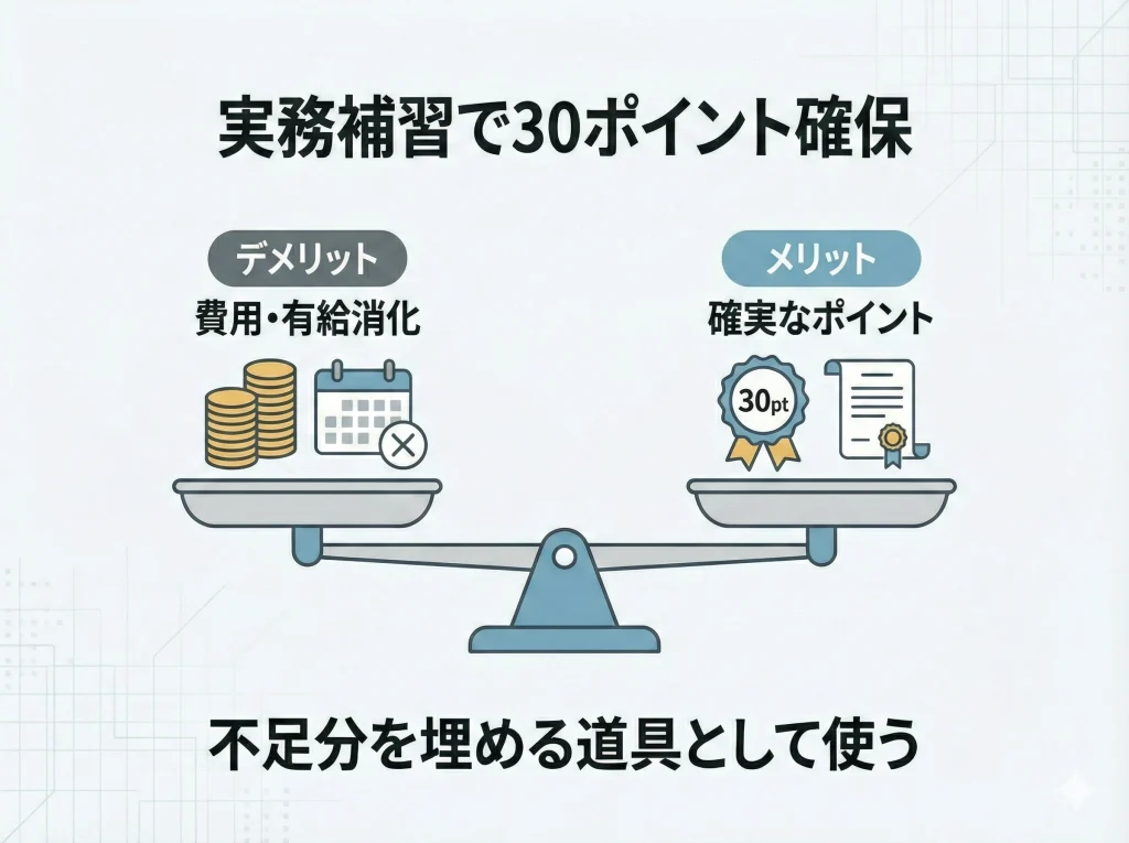実務補習で30ポイント確保