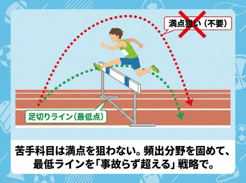 足切りで捨て科目が怖い