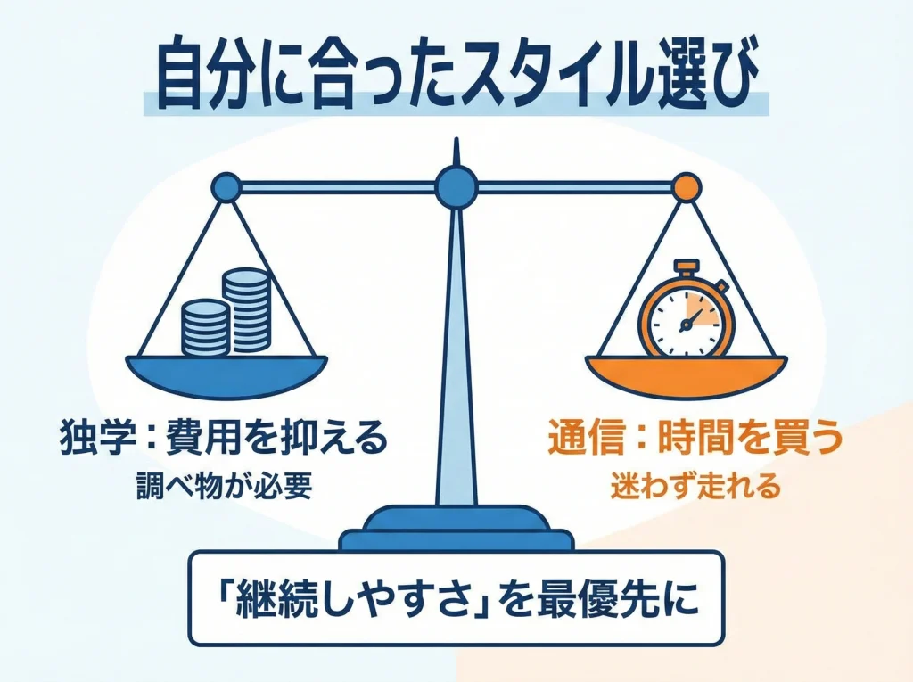 独学テキストと通信講座