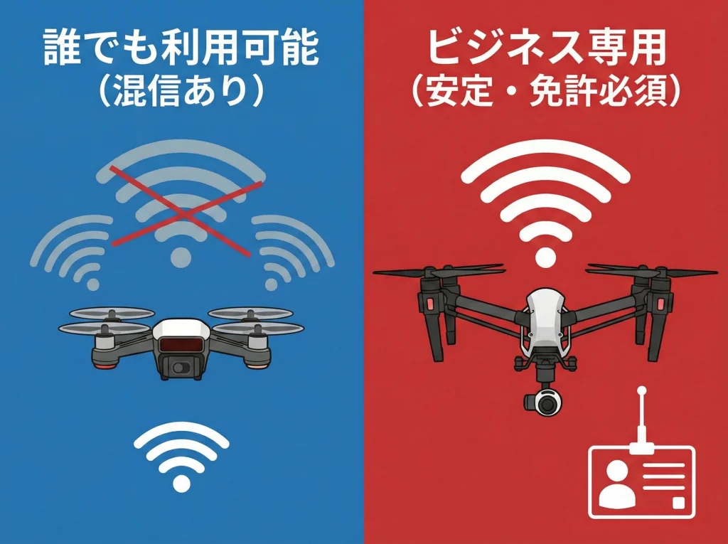2.4GHzと5.8GHzの違い