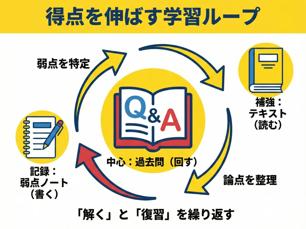 過去問とテキストで対策