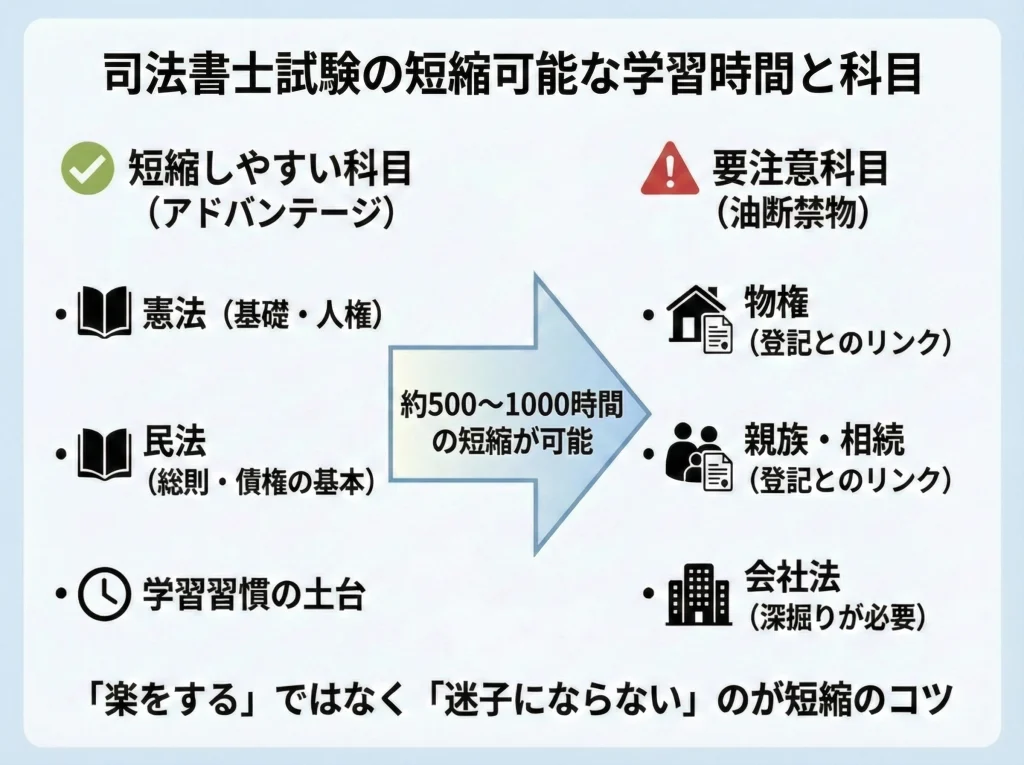 行政書士経験で短縮できる科目