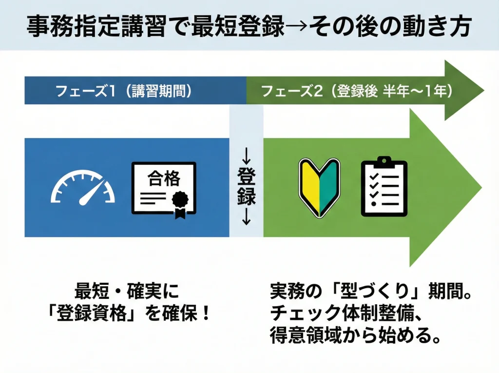 事務指定講習で最短登録