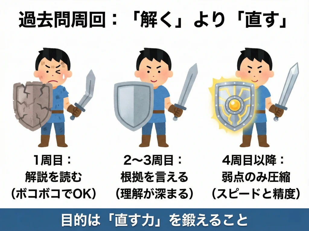 過去問を3〜5周で固める