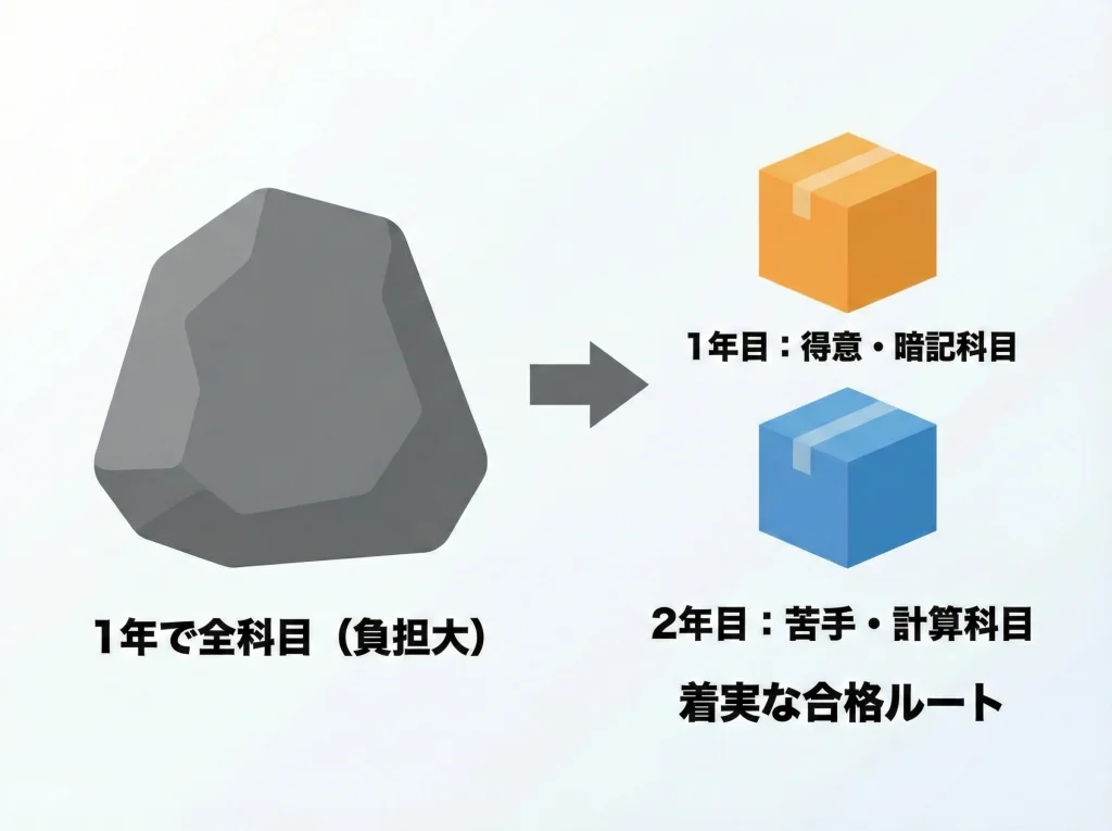 科目合格で勉強期間を分割