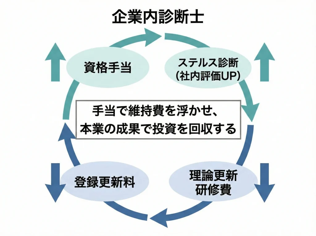 企業内診断士の資格手当と維持費