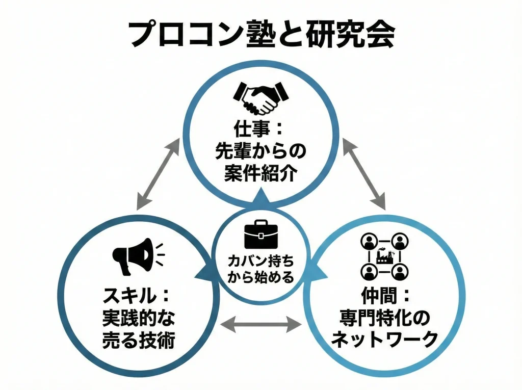 プロコン塾と研究会で実績作り