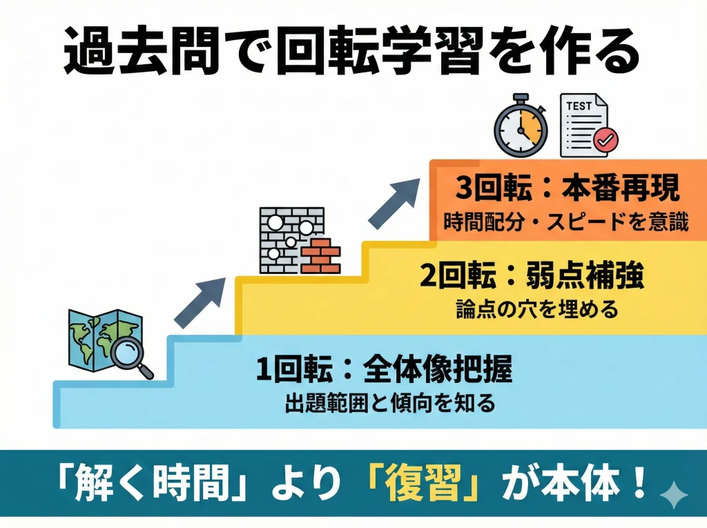 過去問で回転学習を作る