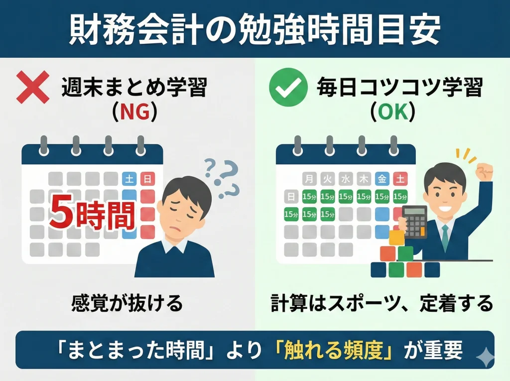財務会計の勉強時間目安