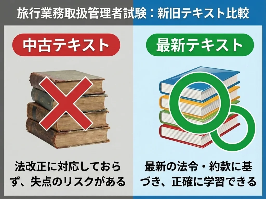 中古テキストは法改正に注意