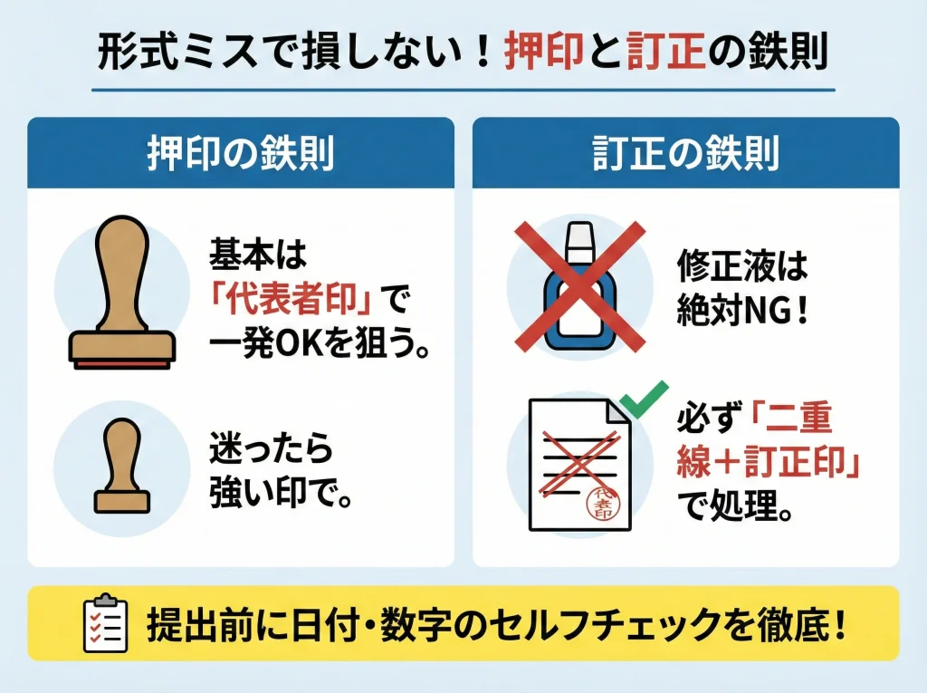 証明印と訂正ルール