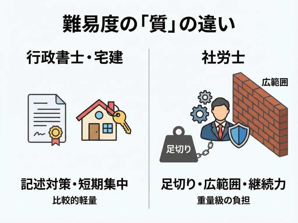 社労士偏差値と他資格比較