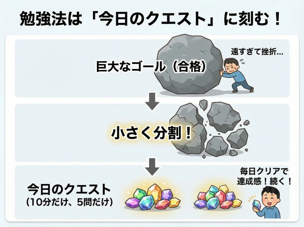 社労士勉強法は小さく刻む
