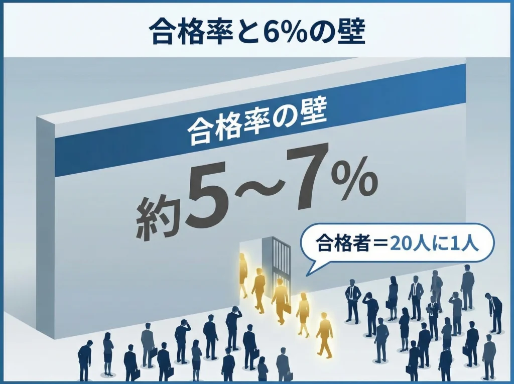合格率と6%の壁を確認