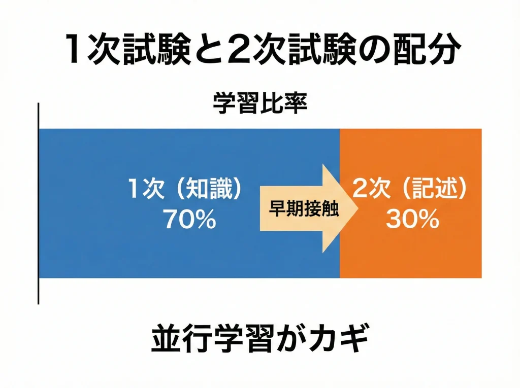 1次試験と2次試験の配分