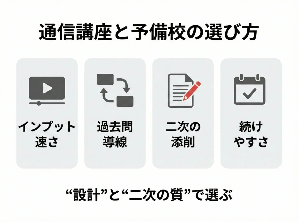 通信講座と予備校の選び方