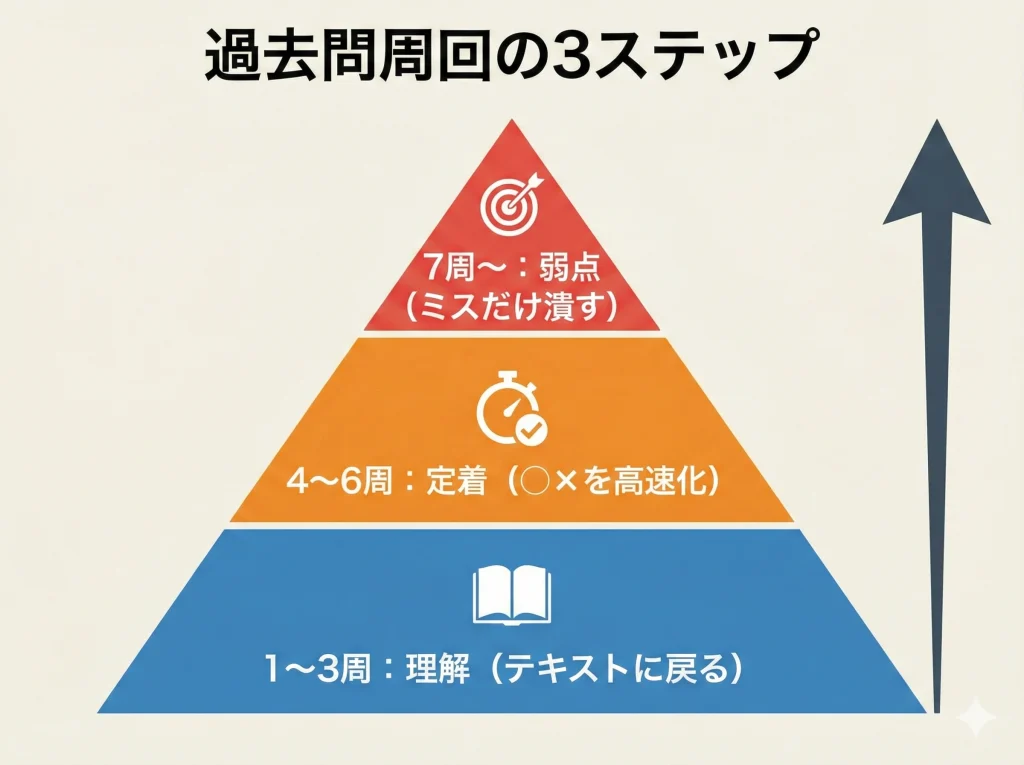 過去問は周回で定着させる