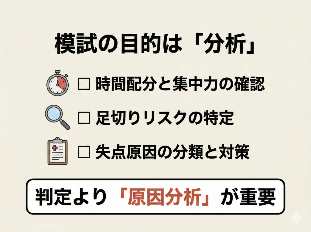 模試で弱点と時間配分を確認
