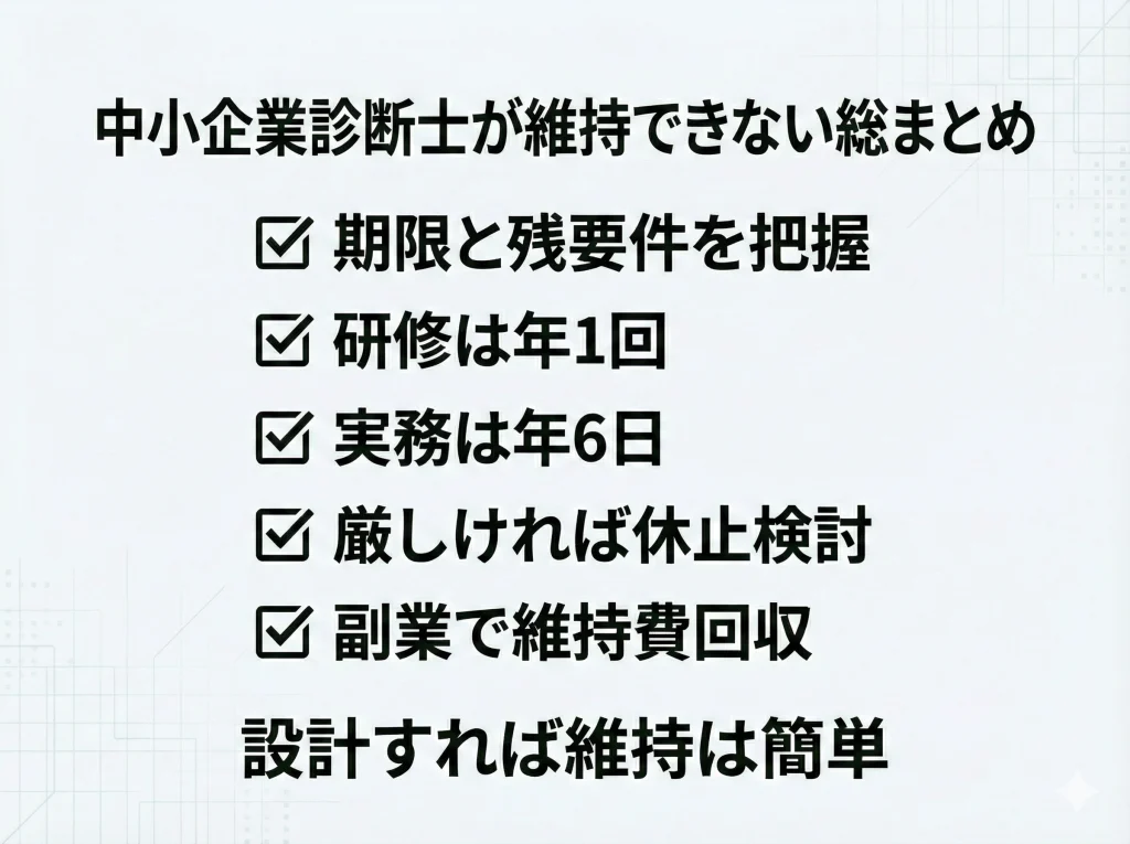 中小企業診断士が維持できない総まとめ