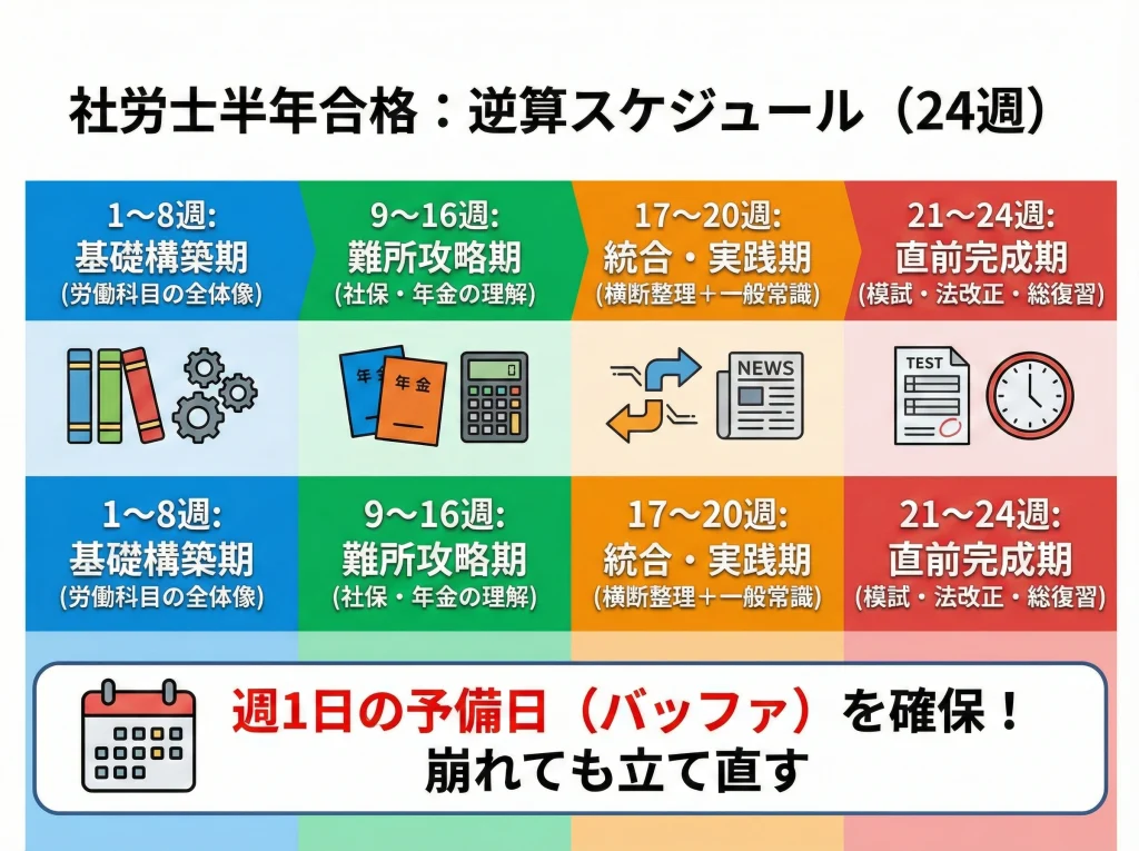 いつ始める？半年逆算スケジュール