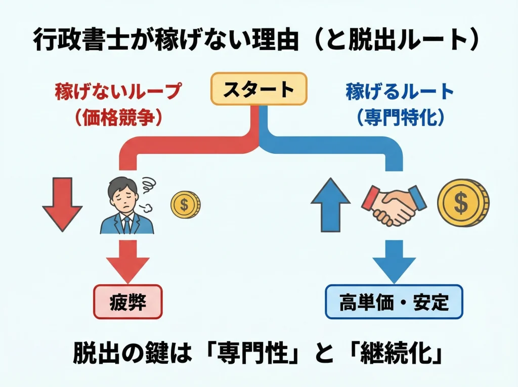 行政書士が稼げない理由