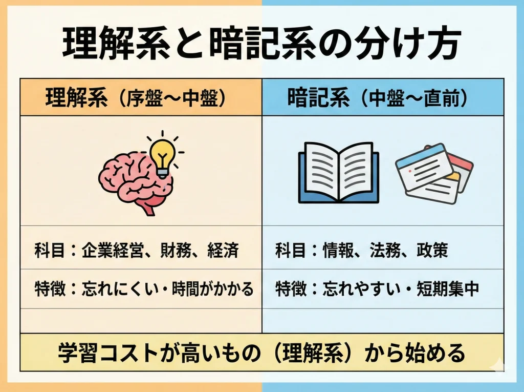 理解系と暗記系の分け方