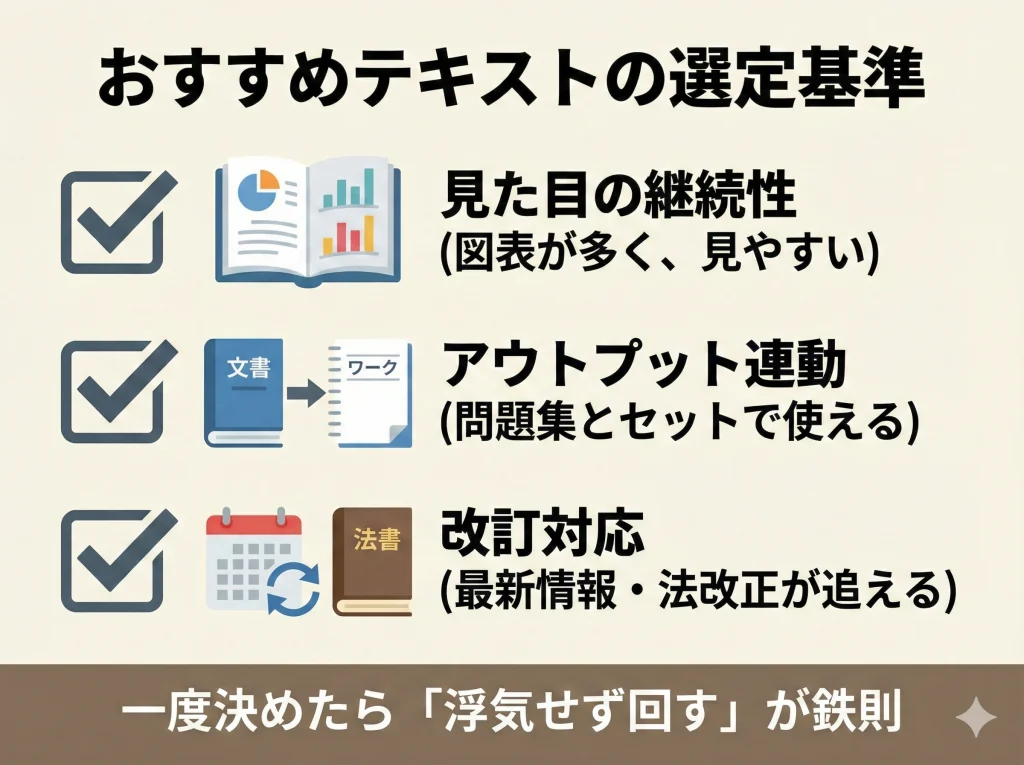 おすすめテキストの選定基準