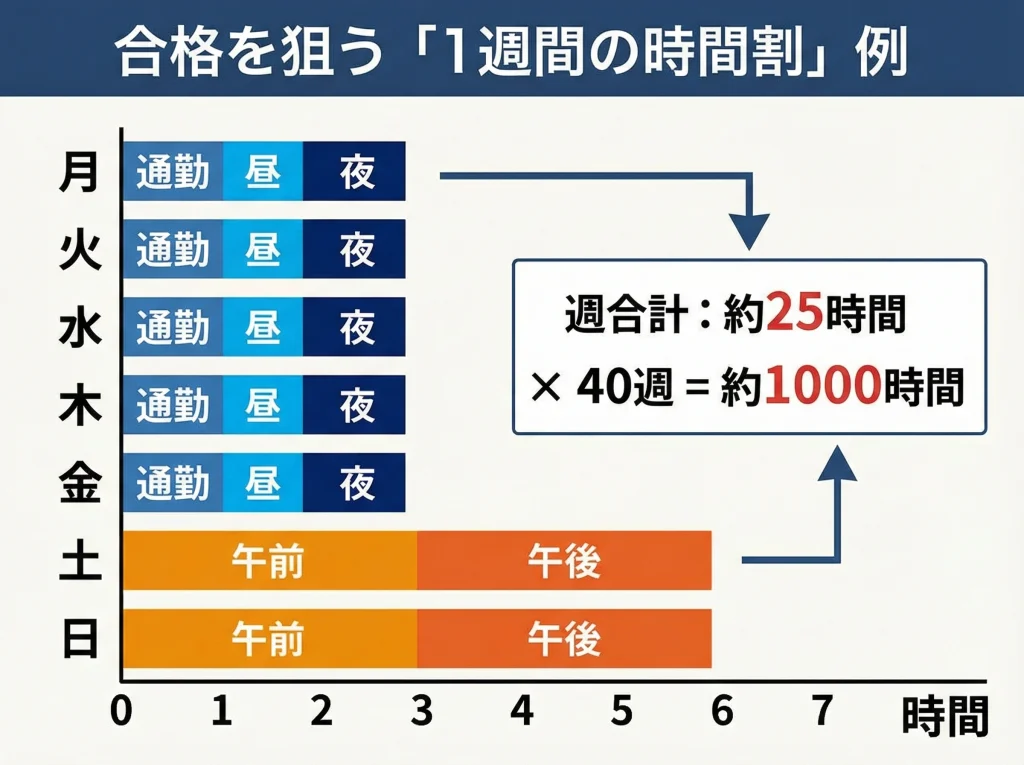勉強時間1000時間の目安