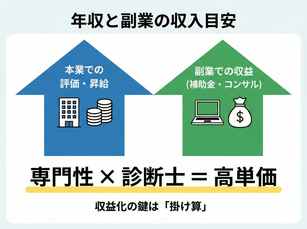 年収と副業の収入目安