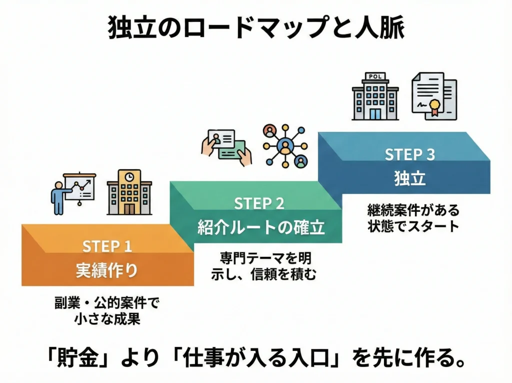独立のロードマップと人脈