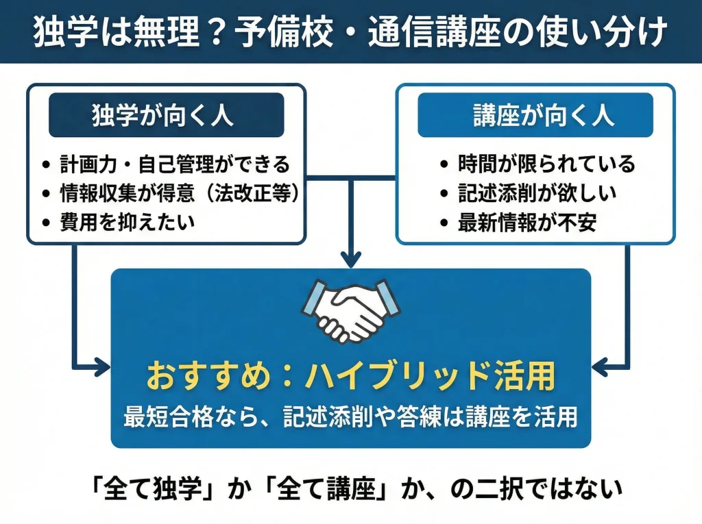 独学は無理？予備校・通信講座